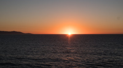 Sunset, I believe that is Catalina Island to the left
