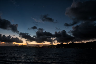 American Samoa with the moon and Jupiter