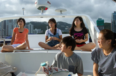 on upper deck 