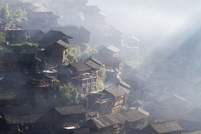 Fanjingshan Mountain, Thousand Homes Miao Village, Huangguoshu Waterfall, Guizhou, China 