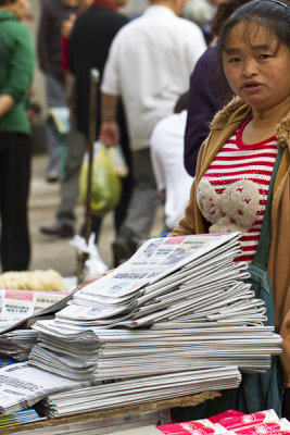 newspaper vendor gets up early 