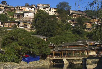 Miao people live in houses like this