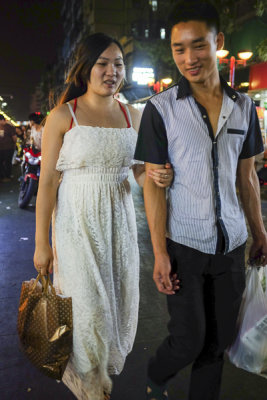 Loving Couple at the Night Market 