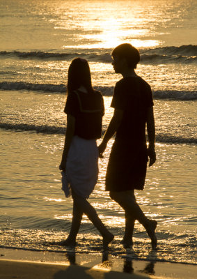 romantic beach stroll 