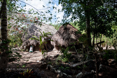 a traditional Mayan house 