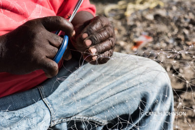 mending fishing net