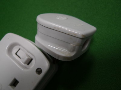 White MK plug and socket