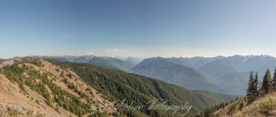 Pano Looking South East. The haze from the WA fires is filling the valleys