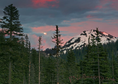 Cascades Moon Rise Sunset