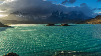Lake Peho in high winds, Chile