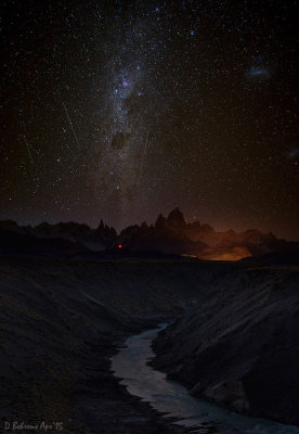 Mount Cerro Torre and Fitz Roy as seen from outside of El Chalten, Argentina