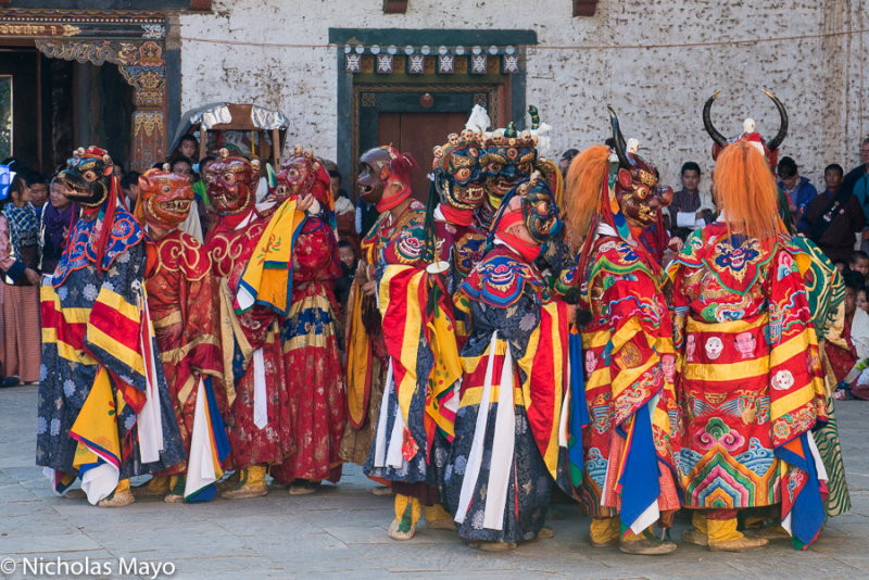 Bhutan (East) - Masked Monks During A Tshechu Dance