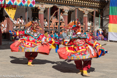 Bhutan (East) - Masked Monks Dancing At The Tshechu