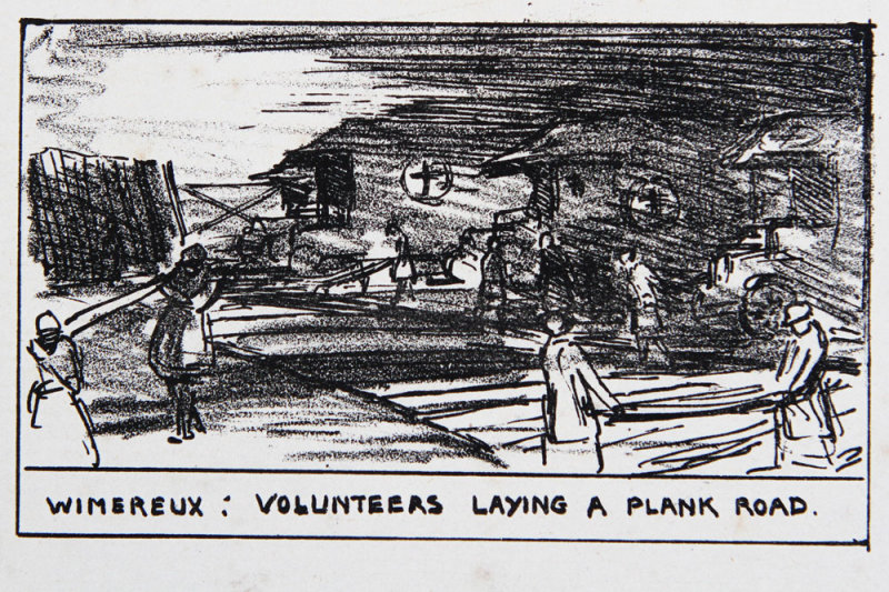 Wimereux: Volunteers laying a plank road