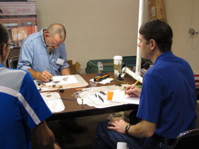 Dave Shroedle Teaching Weathering to Tim Stoubdt, NMRA Gateway Div'n Superintendent