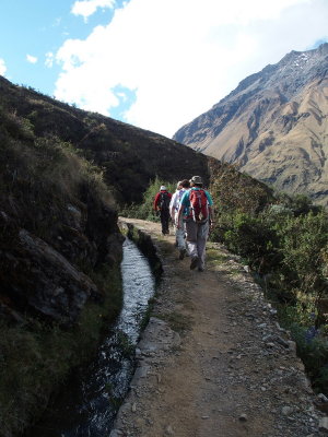 Trekking to Salkantay Lodge - Along the water channel
