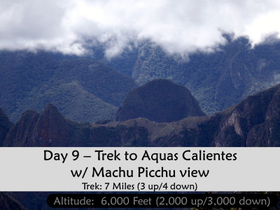 Day 9 - Trek to Aquas Calientes w/ View of Machu Picchu