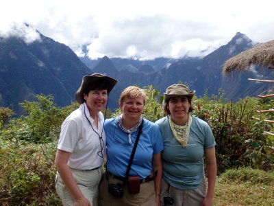 Trek to Aquas Calientes - Lunch break with views of Machu Picchu (Sue, Sandy & Paula)