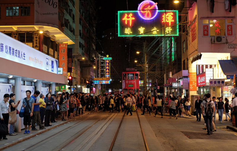 the tram road by night...