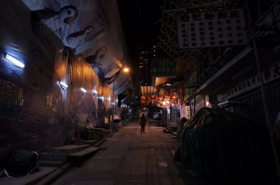 a disappearing district, its last lights...