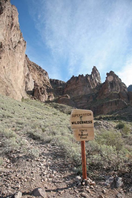 Entering the Superstition Wilderness Area