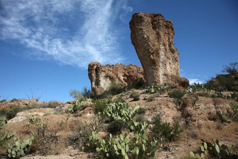 Many Outcropings of Rock on the Trail