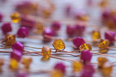 Beads on wire.