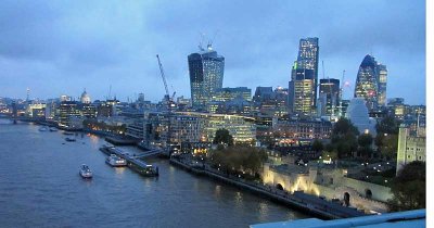 ever-changing city skyline from the walkway