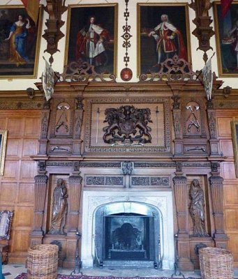 grand fireplace - they were moved around as the house changed