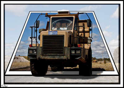 Out Of Frame Truck. Out Of Bounds Image OOB