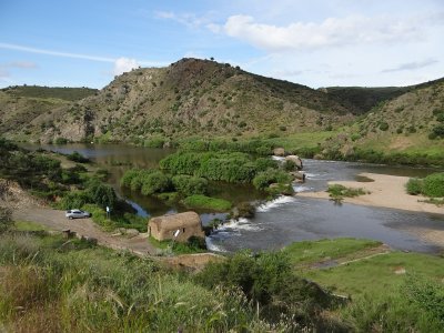 Watermills in river Guadiana