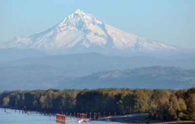 Mt Hood and the Columbia River