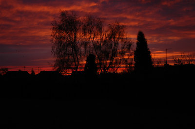 Red sky in the morning.............Storm warning!