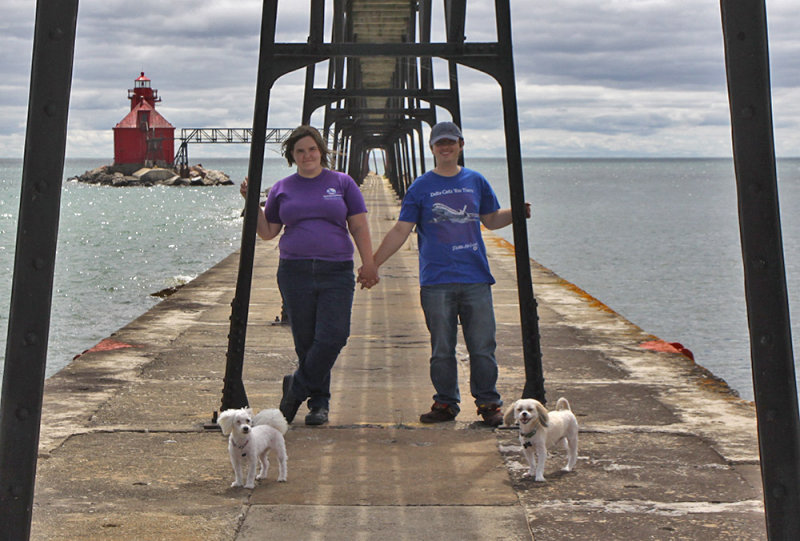 Sturgeon Bay Canal Light on Lake Michagan-Ruby&Trevor, Dust Bunny&Mop
