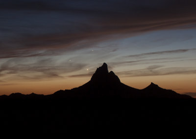 Venus, Jupiter, and Mercury Over Picacho Peak