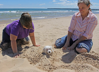 Dust Bunny seemed to enjoy this traditional human endeavor.