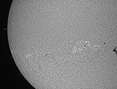 Sun: 1-hour time-lapse with a transit