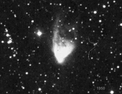 Hubble's Variable Nebula: 1950 - 2016