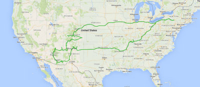 Route I traveled on Trip