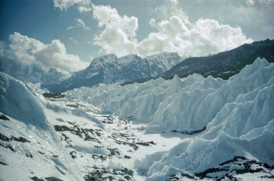 Khumbu Glacier beneath the base camp