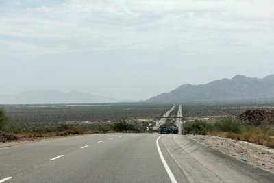 towards the desert on Interstate 10