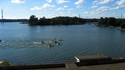 A view from Soutustadion / Rowing Stadium : Canoeists