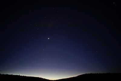 View due west just after sunset