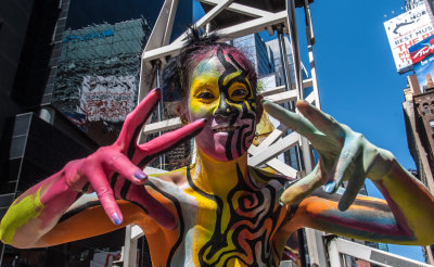 Body painting by Andy Golub, Times Square, April 9, 2013