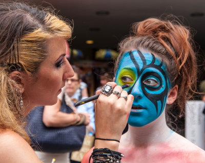 Body painting by Andy Golub, Guggenheim Museum, July 13, 2013