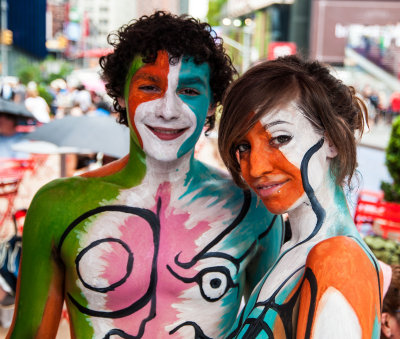 Body painting by Andy Golub, Times Square, July 20, 2013