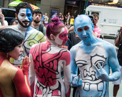 Body Painting by Andy Golub, Broadway, July 31, 2013