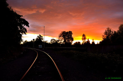 Sunset on the tracks