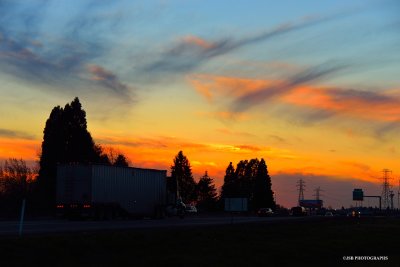 Sunset along highway 126
