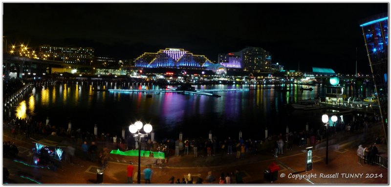 Darling Harbour Panorama before Vivid Sydney Lightshow